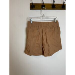 Jules & Leopold Shorts Womens M 55% Linen Drawstring Casual brown